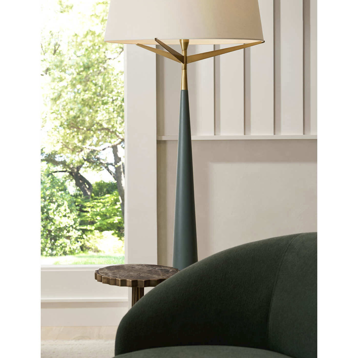 Elden 69 inch 150.00 watt Cadet Blue and Antique Brass Floor Lamp Portable Light